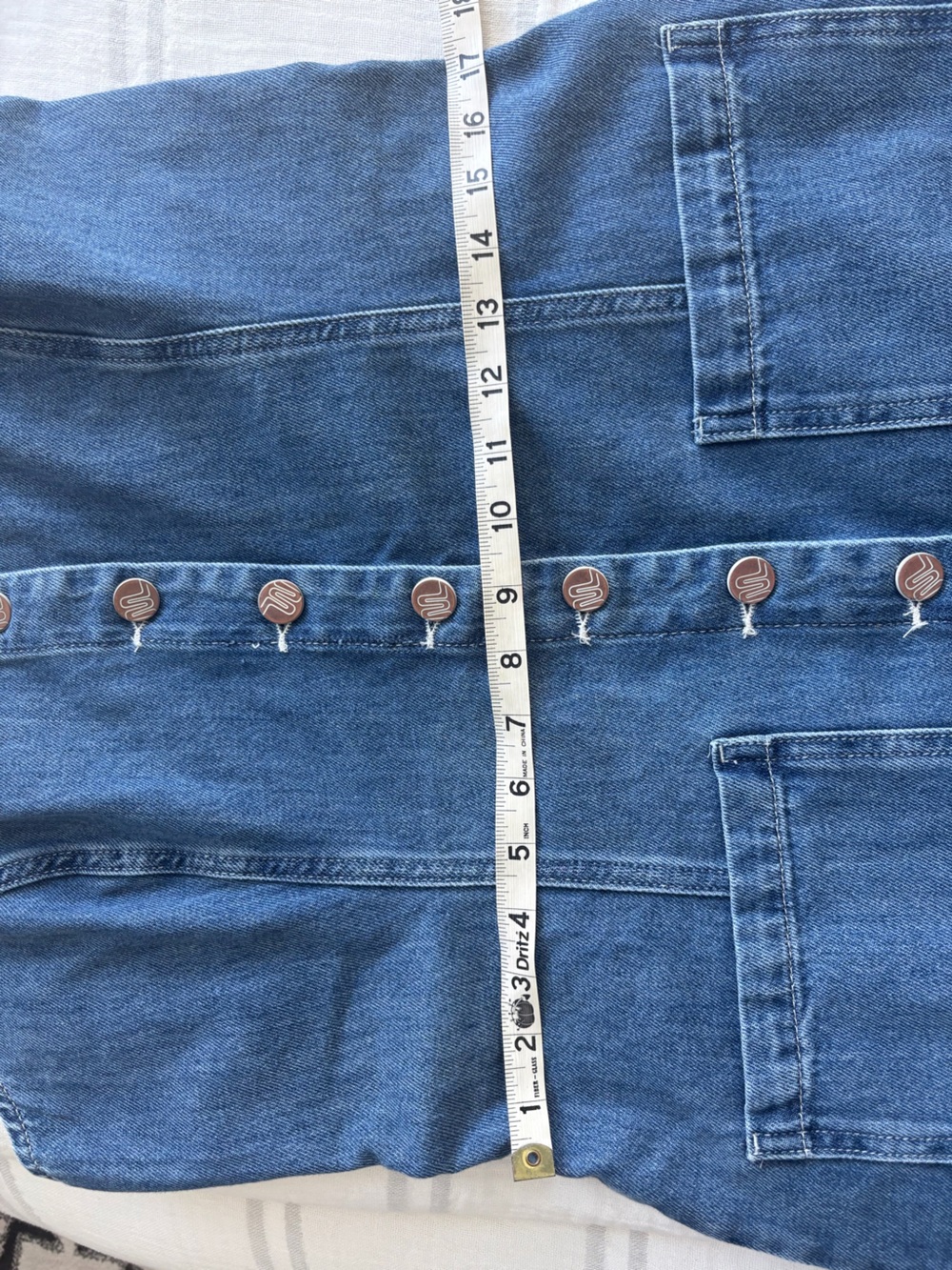 Marine Layer Blue Denim Button-Front Mini Dress - Picture 9 of 11